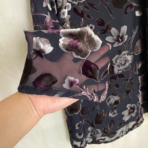 STARING AT STARS Urban Outfitters Velvet Floral Applique Mini Dress SZ S - Picture 7 of 13